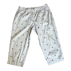Talbot Heritage Capri Pants with Navy Starburst Motif Size 16p